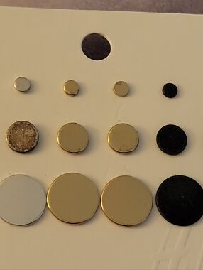 Mixed Round Stud Earring Set in Gold, Black, White